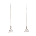 Triangle Threader White Howlite and Sterling Silver Earrings - Barse Jewelry
