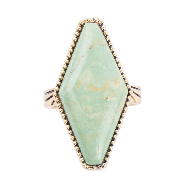 Trillion Green Turquoise Ring - Barse Jewelry