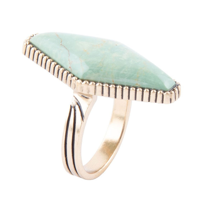 Trillion Green Turquoise Ring - Barse Jewelry