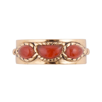 Triple Stone Simplicity Ring- Carnelian and Bronze - Barse Jewelry