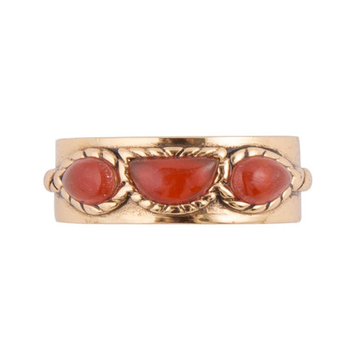 Triple Stone Simplicity Ring- Carnelian and Bronze - Barse Jewelry