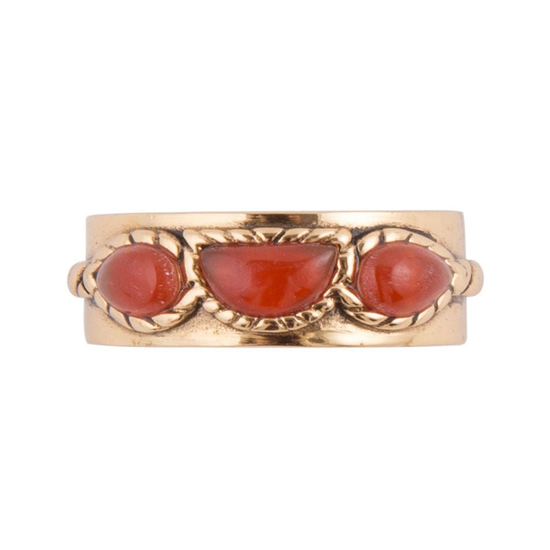 Triple Stone Simplicity Ring- Carnelian and Bronze - Barse Jewelry