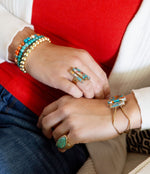 Triple Threat Turquoise Matrix Ring Set - Barse Jewelry