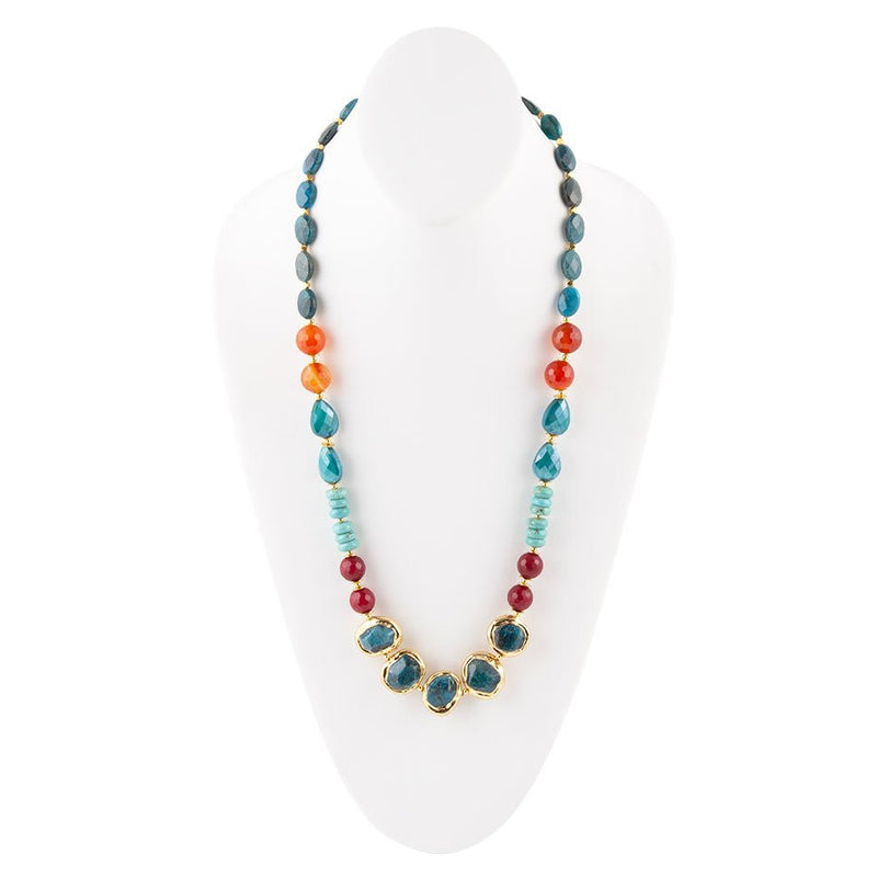 Turquoise Ambrosia Multi-Stone Long Necklace - Barse Jewelry