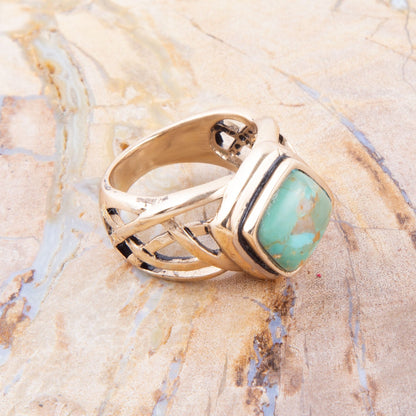 Turquoise and Bronze Cut Out Ring - Barse Jewelry