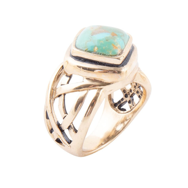 Turquoise and Bronze Cut Out Ring - Barse Jewelry