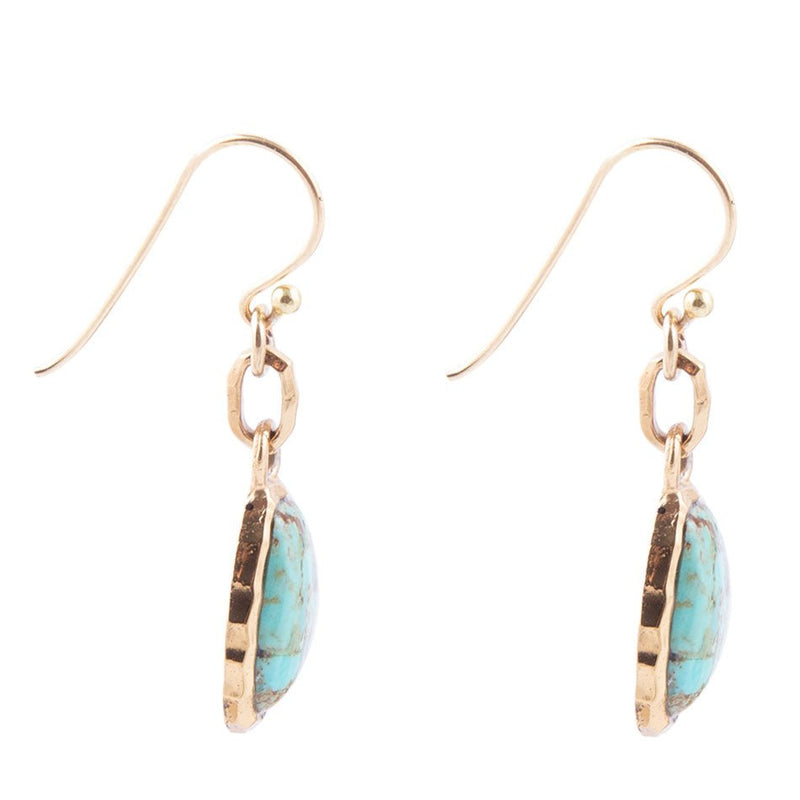 Turquoise and Bronze Drop Earrings - Barse Jewelry