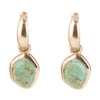 Turquoise and Bronze Half Hoop Earrings - Barse Jewelry