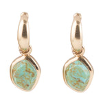Turquoise and Bronze Half Hoop Earrings - Barse Jewelry