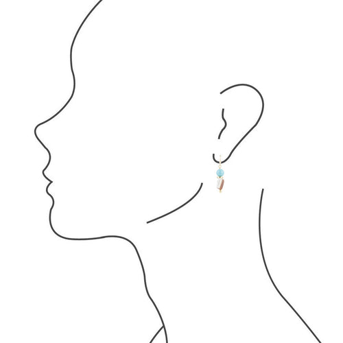 Turquoise and Caramel Shell Drop Earrings - Barse Jewelry