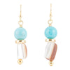 Turquoise and Caramel Shell Drop Earrings - Barse Jewelry