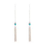 Turquoise and Chain Threader Earring - Barse Jewelry
