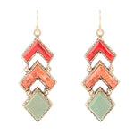Turquoise and Coral Tapestry Drop Earrings - Barse Jewelry