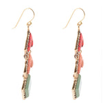 Turquoise and Coral Tapestry Drop Earrings - Barse Jewelry