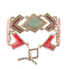 Turquoise and Coral Tapestry Link Bracelet - Barse Jewelry