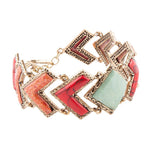 Turquoise and Coral Tapestry Link Bracelet - Barse Jewelry