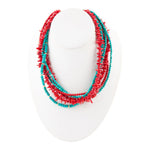 Turquoise and Coral Toursade Necklace - Barse Jewelry