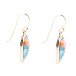 Turquoise and Spiny Oyster Matrix and Bronze Drop Earrings - Barse Jewelry