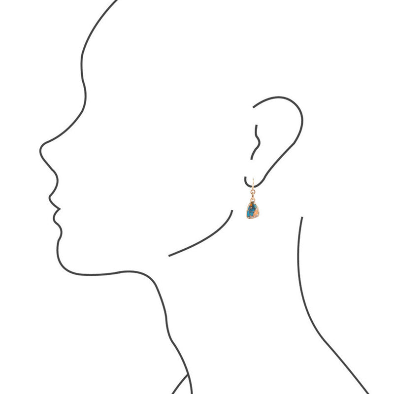 Turquoise and Spiny Oyster Matrix and Bronze Earrings - Barse Jewelry