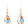 Turquoise and Spiny Oyster Matrix and Bronze Earrings - Barse Jewelry