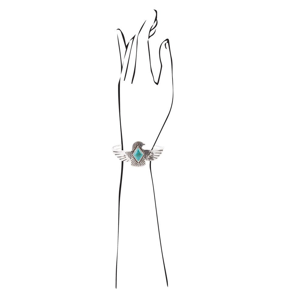 Blue Turquoise and Sterling Silver Phoenix Cuff Bracelet – Barse