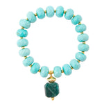 Turquoise Apatite Charm Bracelet - Barse Jewelry