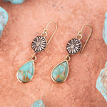 Turquoise Floral Drop Earrings - Barse Jewelry