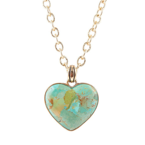 Turquoise Heart Pendant Necklace - Barse Jewelry