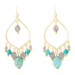 Turquoise Labradorite Chandelier Earrings - Barse Jewelry