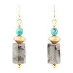 Turquoise Labradorite Drop Earrings - Barse Jewelry