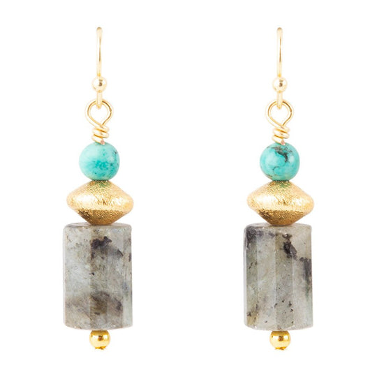 Turquoise Labradorite Drop Earrings