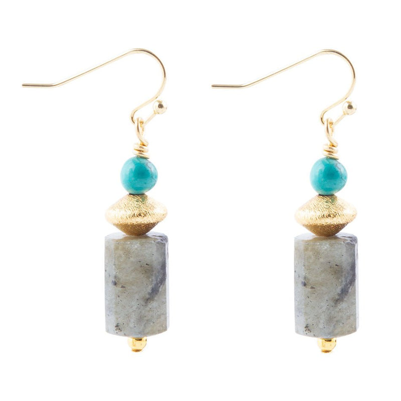 Turquoise Labradorite Drop Earrings - Barse Jewelry