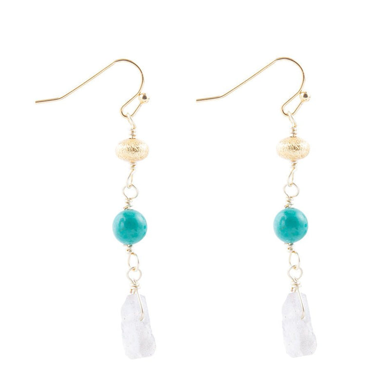 Turquoise Labradorite Elongated Earrings - Barse Jewelry