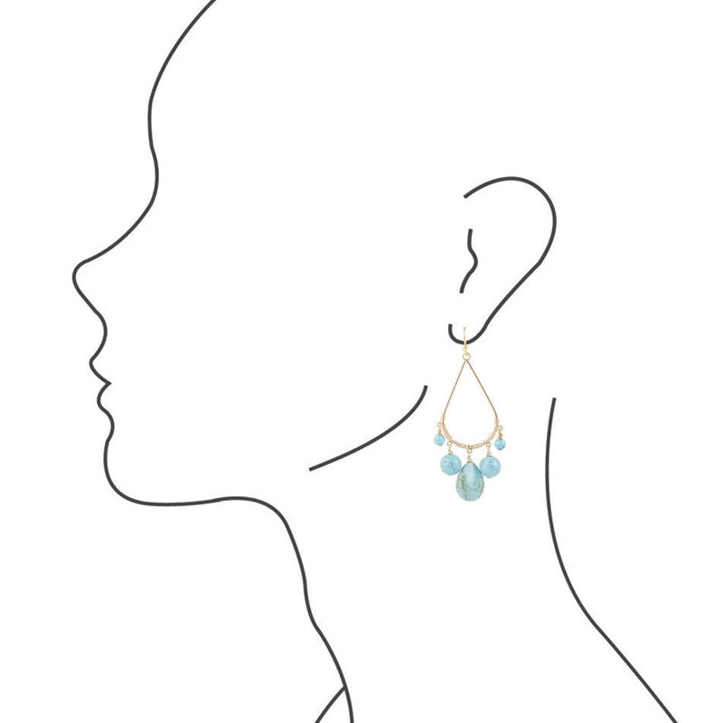 Turquoise Magnesite Chandelier Earrings - Barse Jewelry