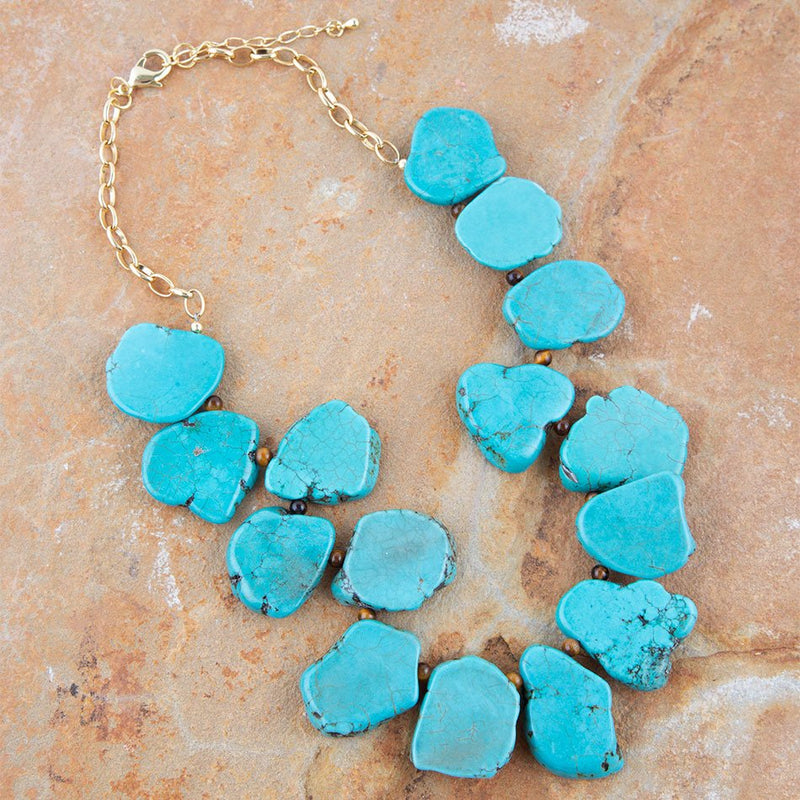Turquoise Magnesite Slab Necklace - Barse Jewelry