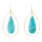 Turquoise Magnesite Teardrop Statement Earring - Barse Jewelry