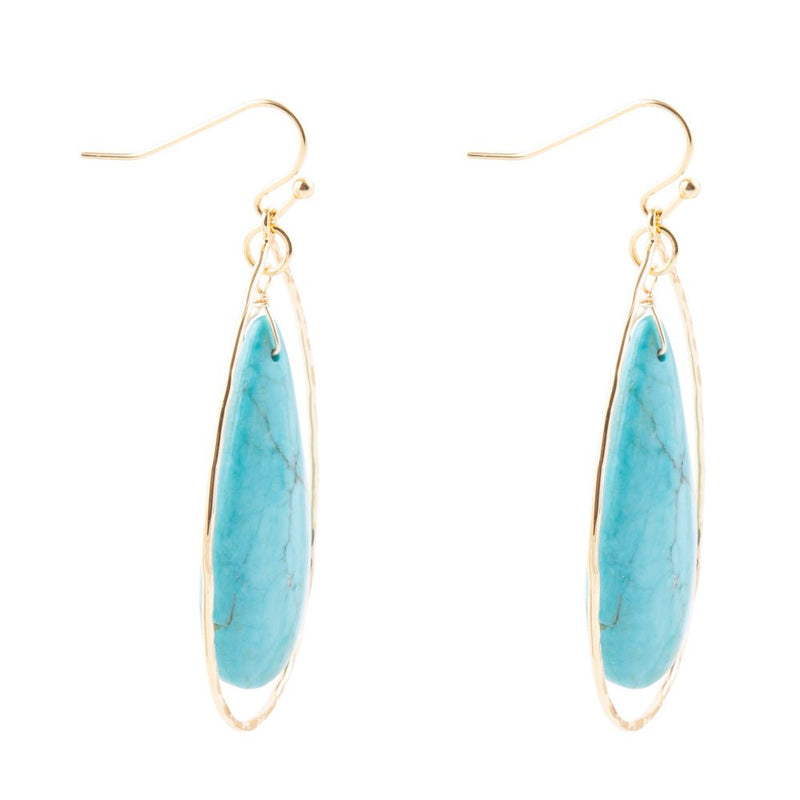 Turquoise Magnesite Teardrop Statement Earring - Barse Jewelry