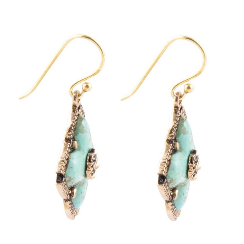 Turquoise Maltese Cross Earrings - Barse Jewelry
