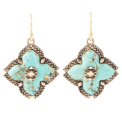 Turquoise Maltese Cross Earrings - Barse Jewelry