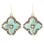 Turquoise Maltese Cross Earrings - Barse Jewelry