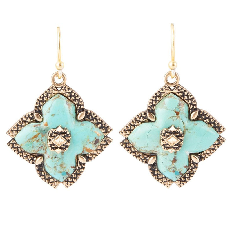 Turquoise Maltese Cross Earrings - Barse Jewelry