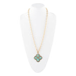 Turquoise Maltese Cross Pendant - Barse Jewelry