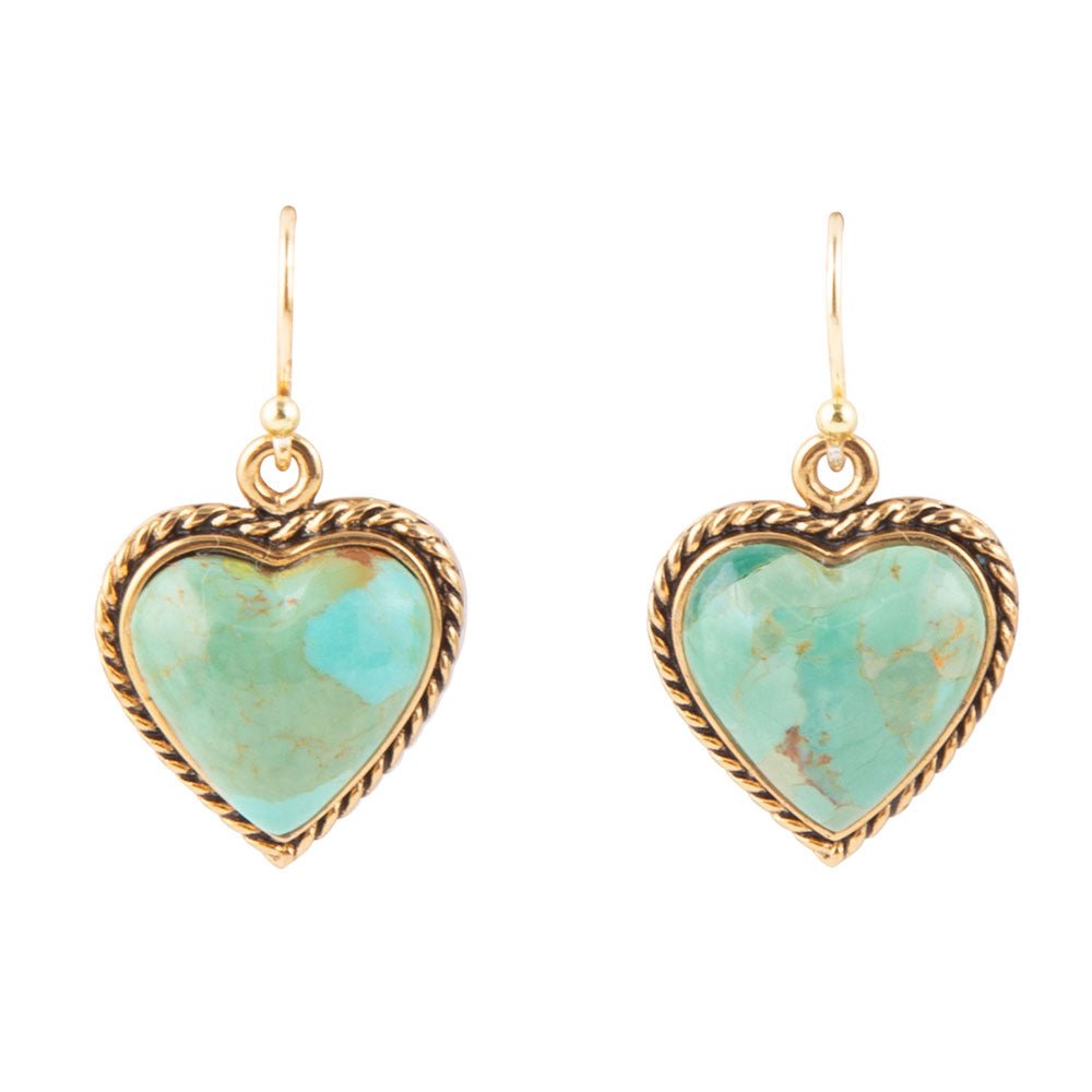 Turquoise Rope My Heart Earring - Barse Jewelry