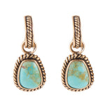 Turquoise Roped Earrings - Bronze - Barse Jewelry