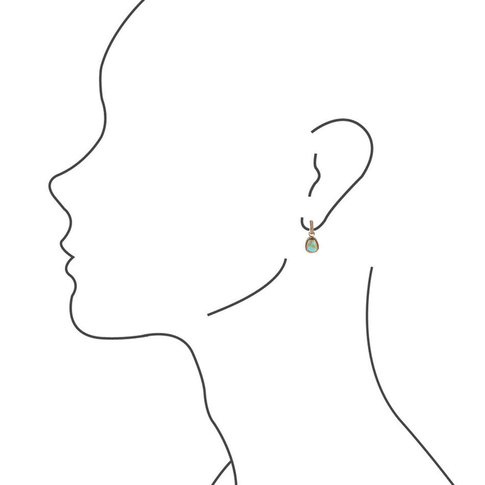 Turquoise Roped Earrings - Bronze - Barse Jewelry