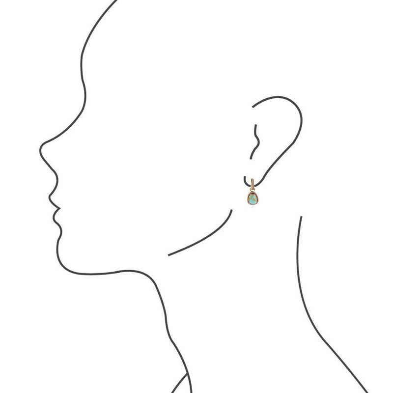 Turquoise Roped Earrings - Bronze - Barse Jewelry