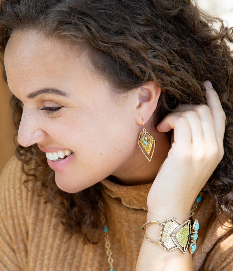 Turquoise Shield Cuff Bracelet - Barse Jewelry