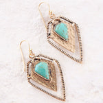 Turquoise Shield Earrings - Barse Jewelry