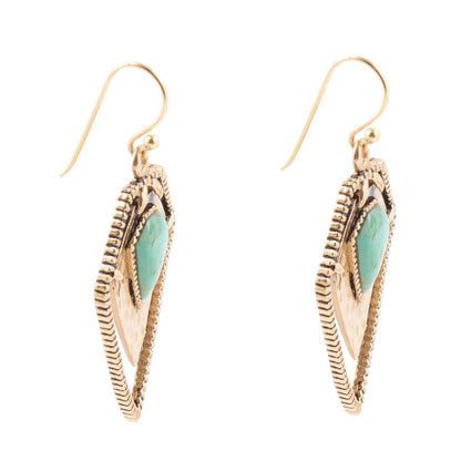 Turquoise Shield Earrings - Barse Jewelry
