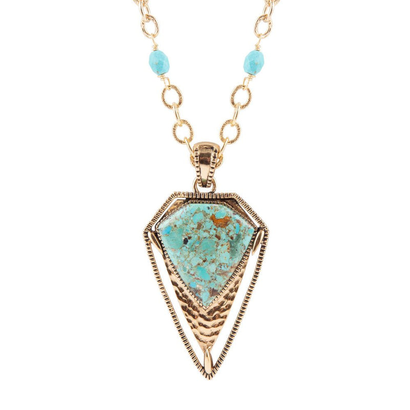 Turquoise Shield Pendant - Barse Jewelry